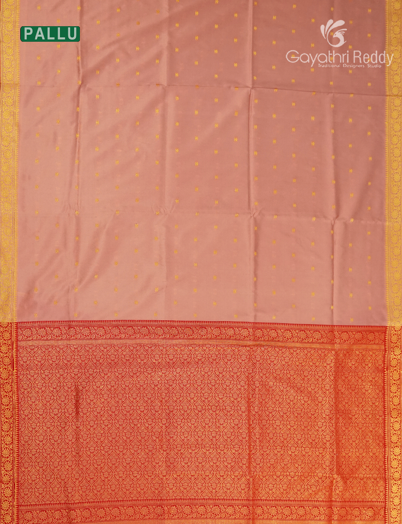 Semi Katan Silk Saree in Pastel Peach