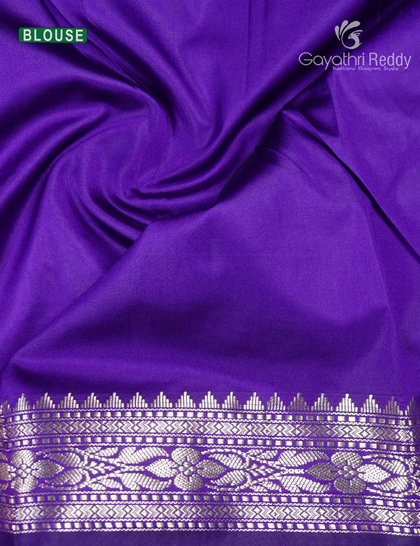 Semi Banaras Katan Silk Saree in Purple