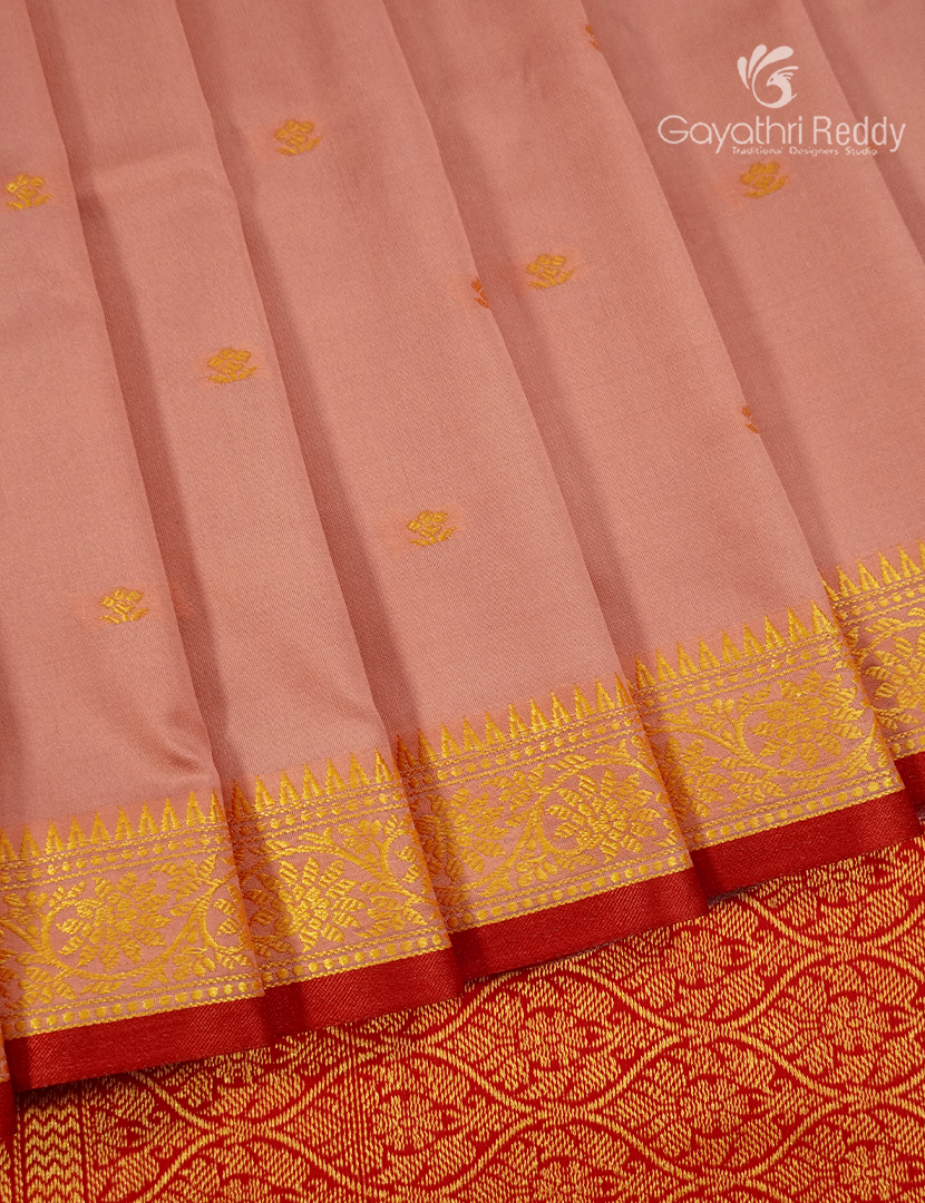 Semi Katan Silk Saree in Pastel Peach