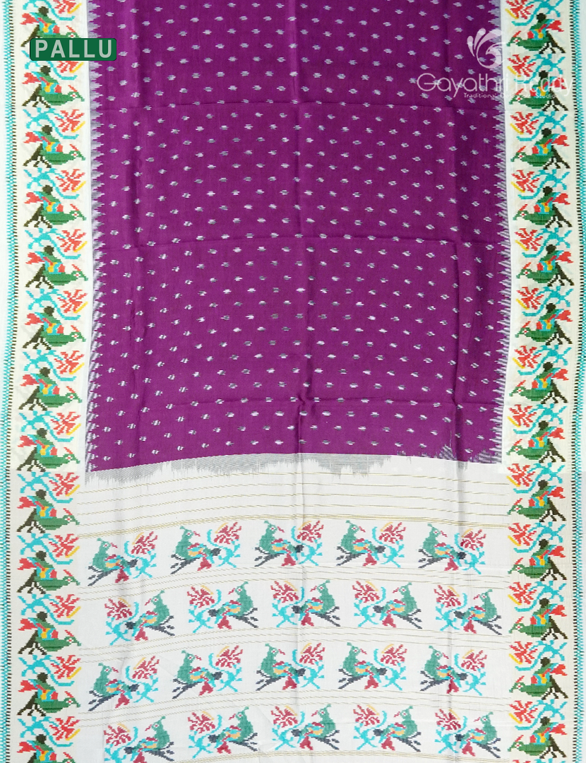 Semi Tussar Silk Saree in Deep Magenta