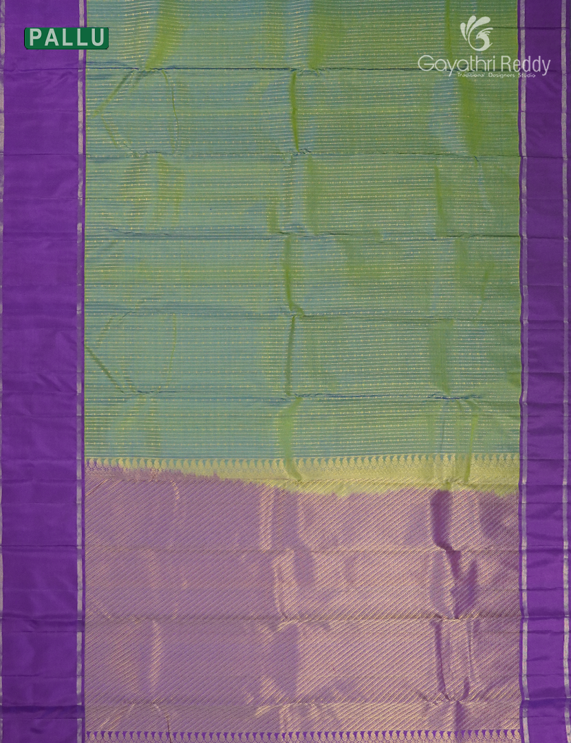 Pure Kanchi Vintage Saree in Grey and Violet