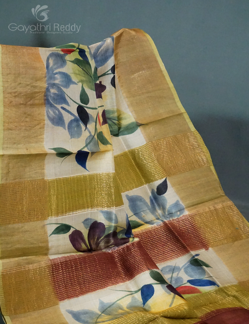 PURE DESI TUSSAR SILK HAND PAINTED-TS784