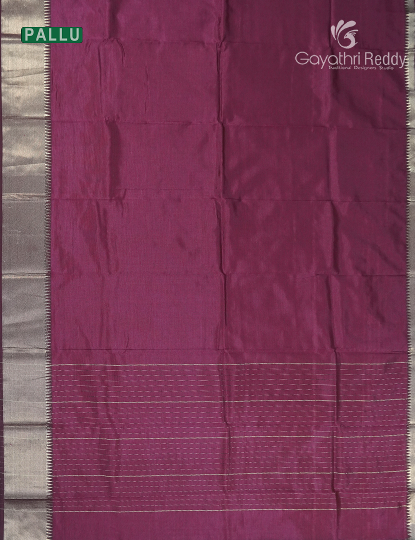 Mangalagiri Pattu Saree in Deep Magenta