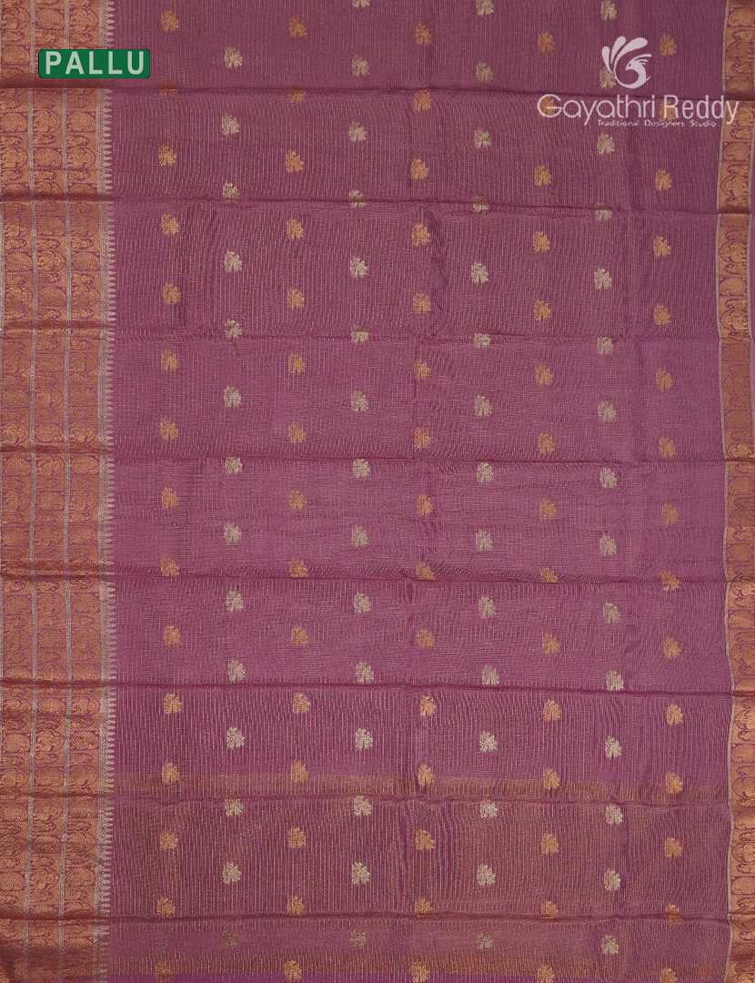 Semi Mysore Crepe Saree in Deep Mauve