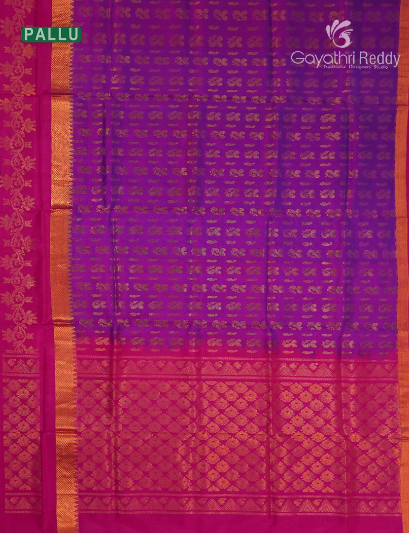 Pure Uppada Silk Saree in Purple and Pink