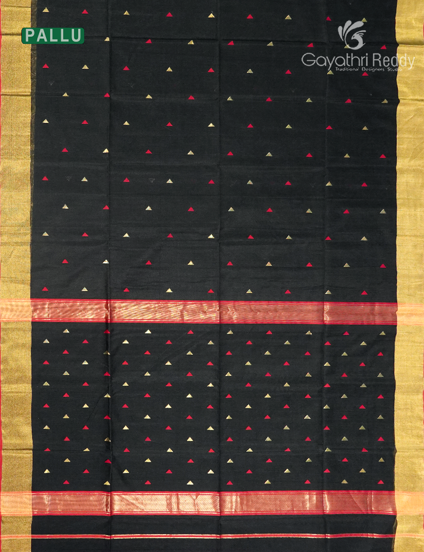 Pure Chanderi Sico Saree in Black