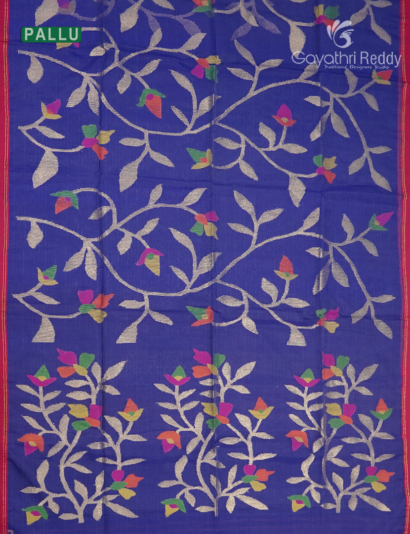 Pure Jamdani Kora Saree in Blue