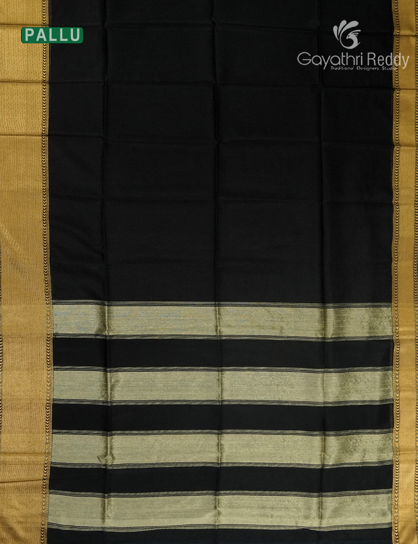 Pure Chanderi Sico Saree in Black