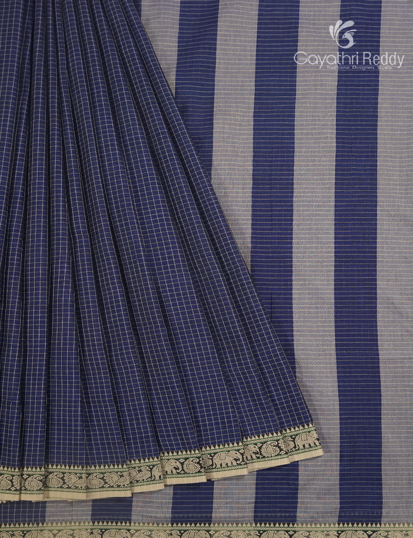 Pure Narayanpet Cotton Saree in Deep Grey
