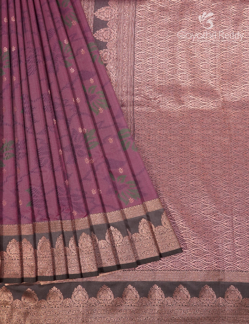 Semi Kanchipuram Art Silk Saree in Deep Onion Pink