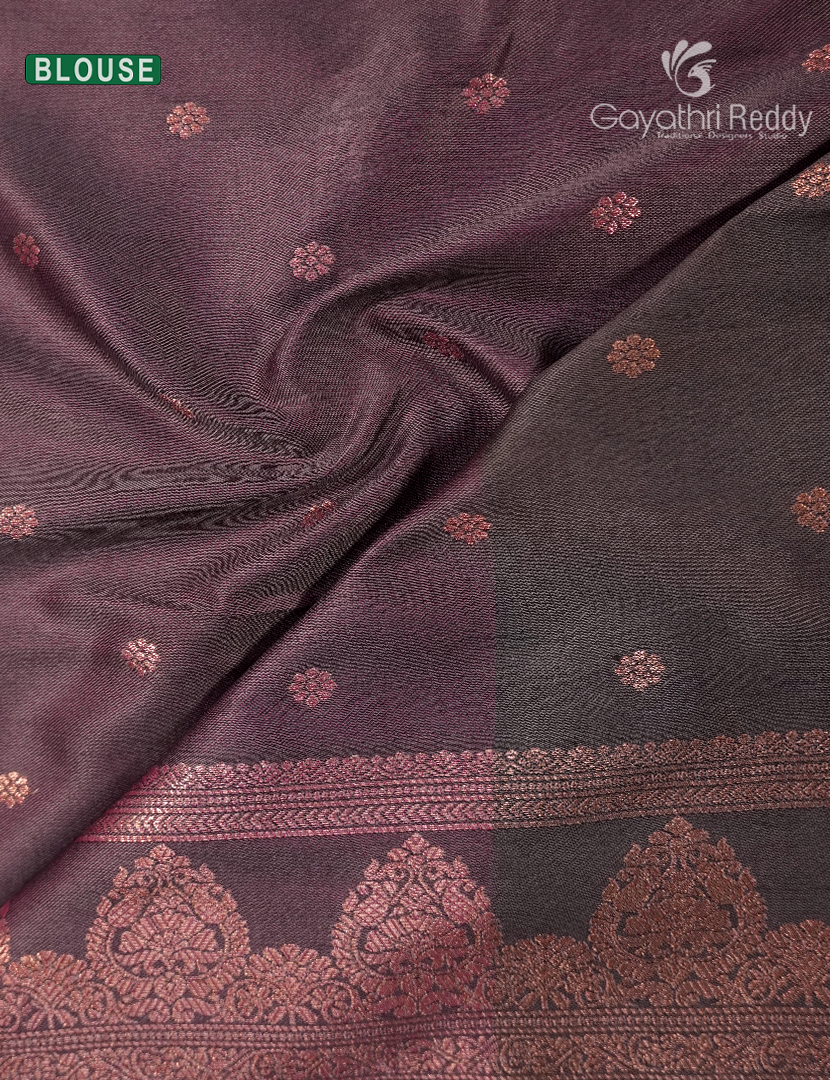 Semi Kanchipuram Art Silk Saree in Deep Onion Pink