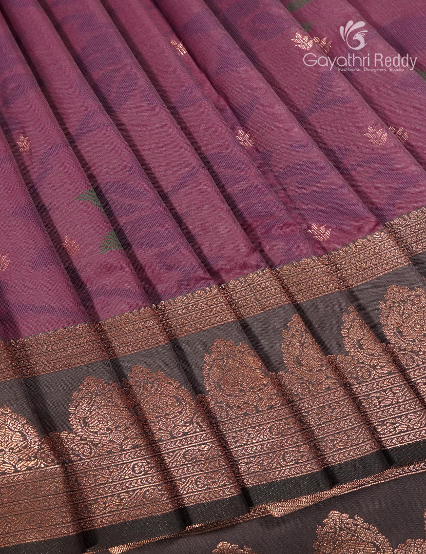 Semi Kanchipuram Art Silk Saree in Deep Onion Pink