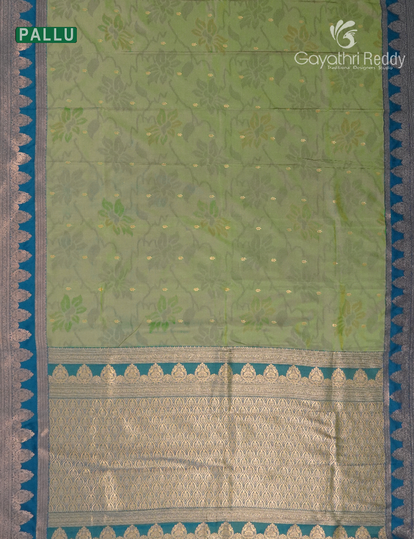 Semi Kanchipuram Art Silk Saree in Sea Green