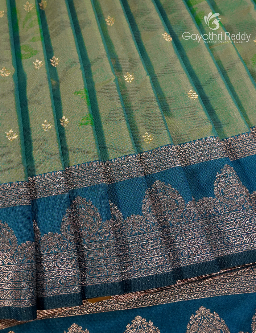 Semi Kanchipuram Art Silk Saree in Sea Green