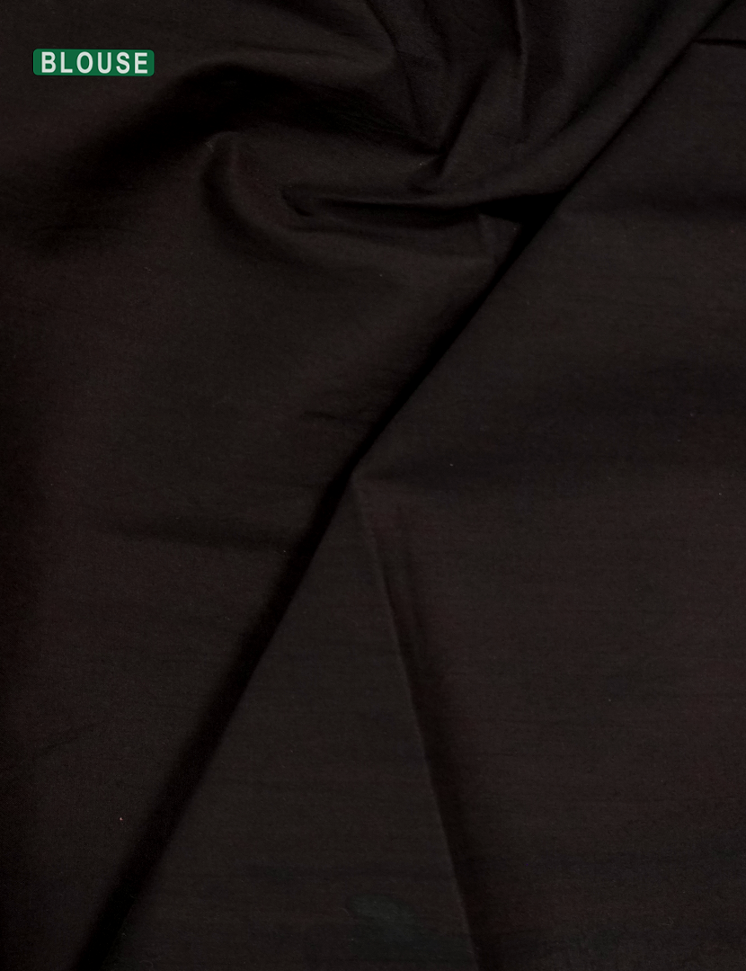 Pure MulMul Cotton Saree in Deep Rust and Black
