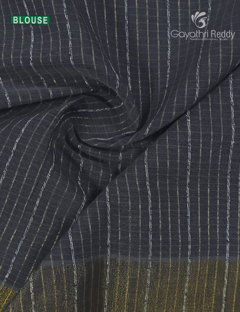 Pure Handloom Cotton Saree in Deep Ash Grey