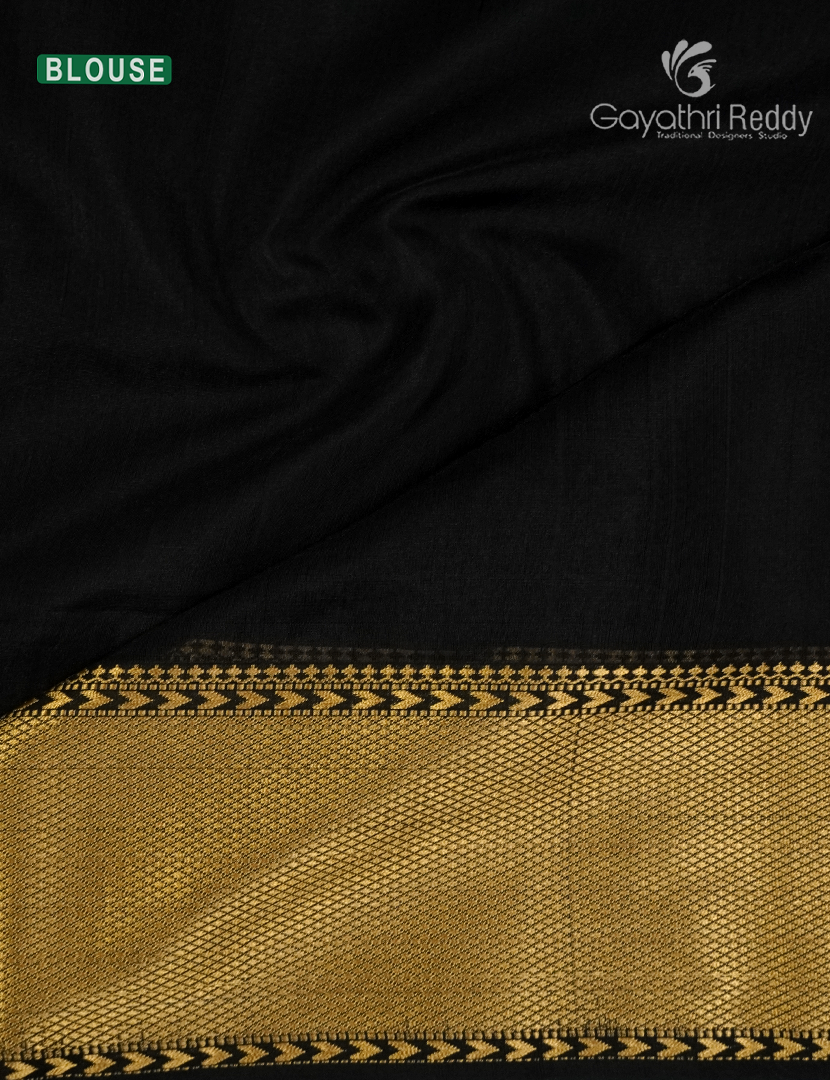 Pure Chanderi Sico Saree in Black