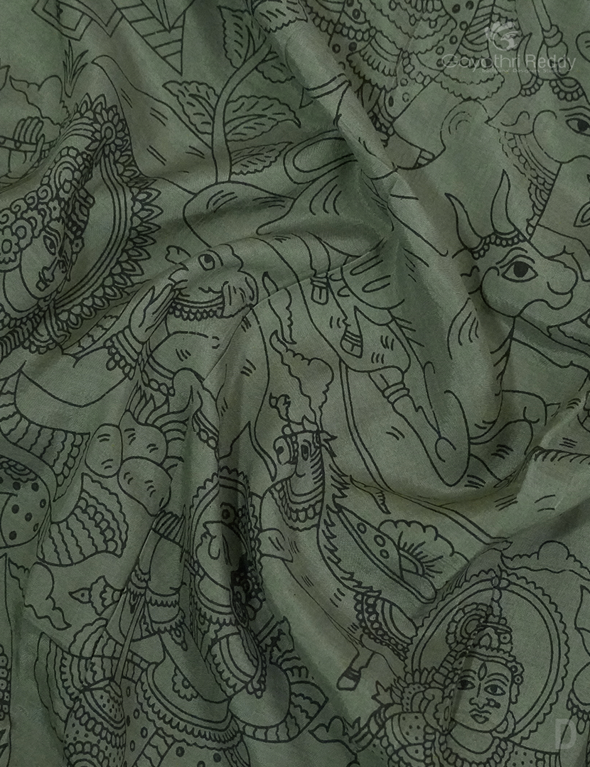 PURE KALAMKARI  KADI  SILK -KKS7