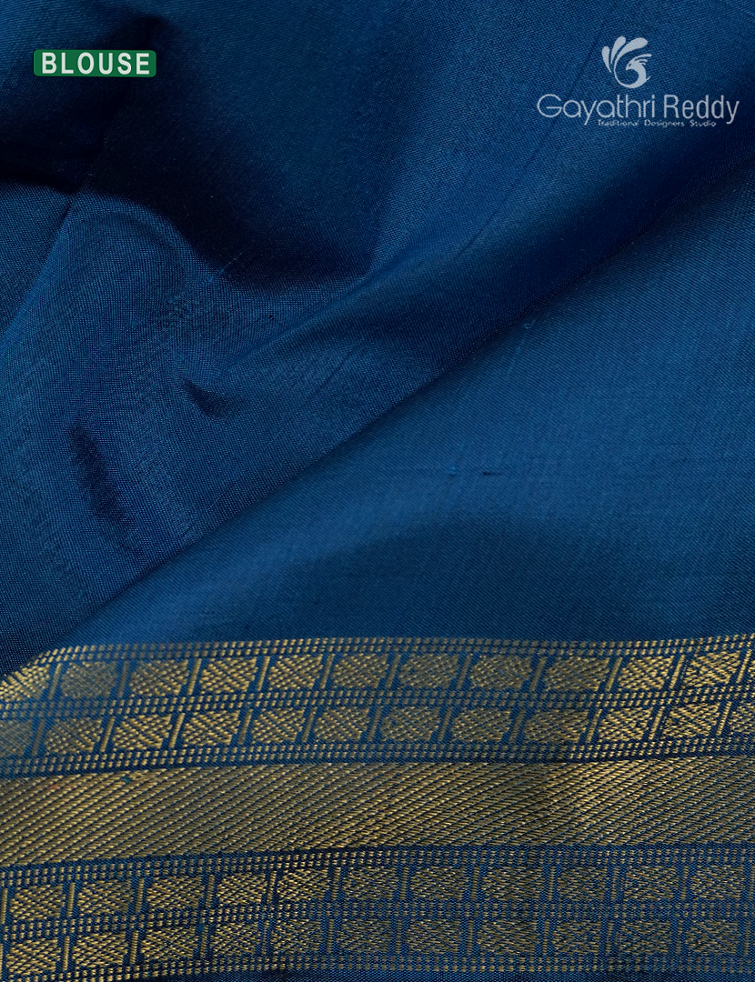 Pure Ikat Silk Saree in Deep Violet and Blue