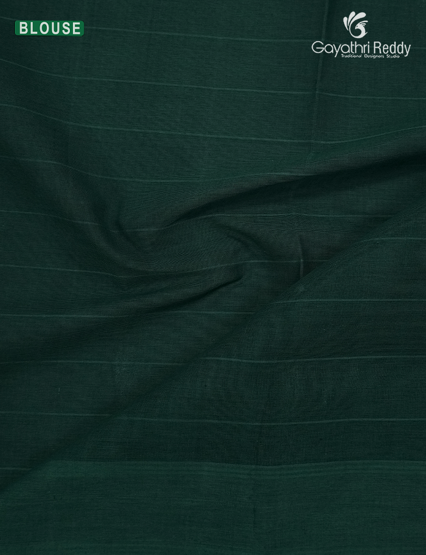Pure Kanchi Cotton Saree in Sea green and Deep Green