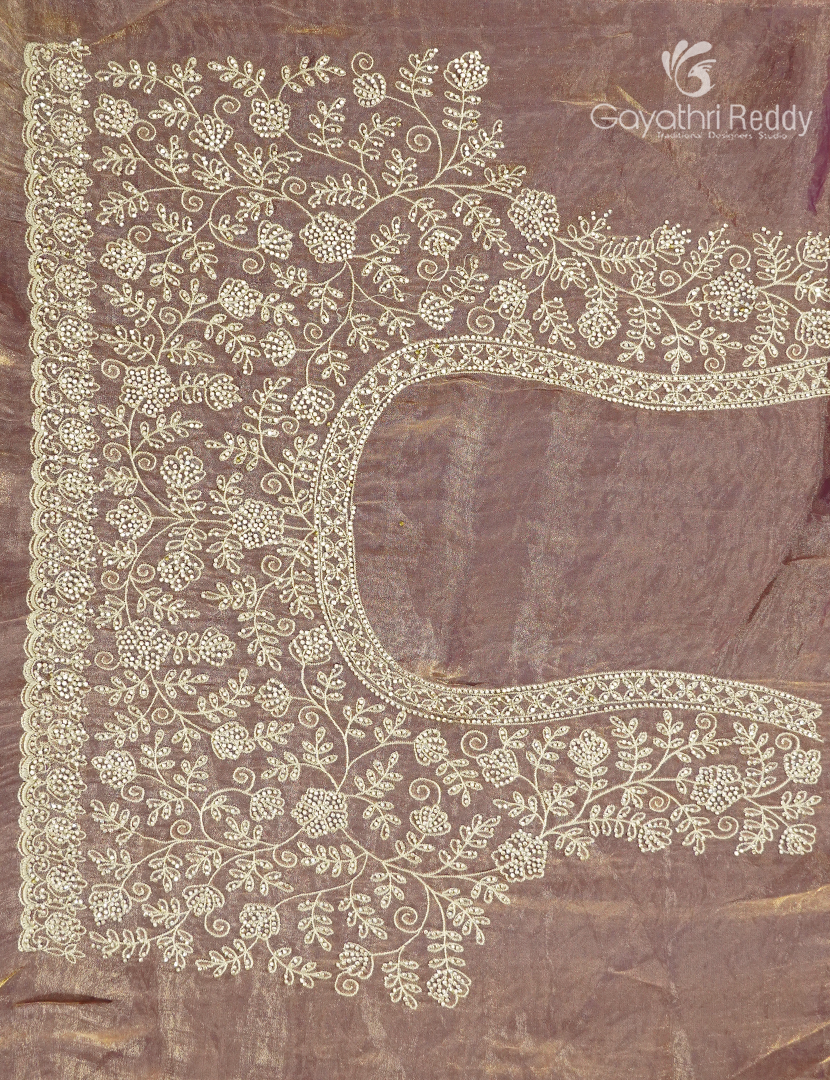 Tissue Fancy Saree in Rose Gold