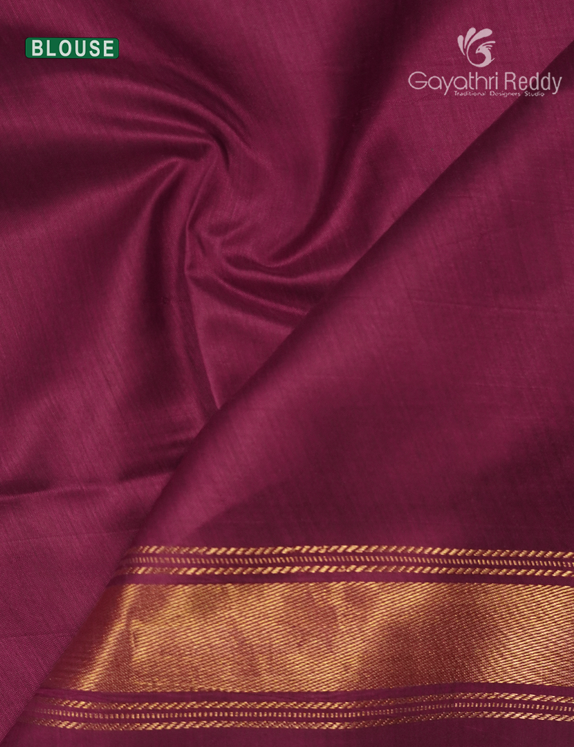 Pure Ikat Silk Saree in Brown and Magenta