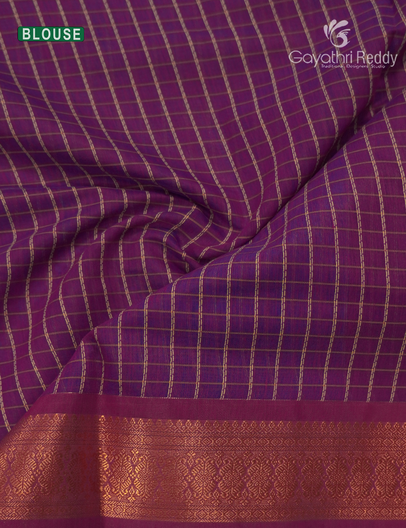 Kanchipuram Sico Saree in Blue and Magenta