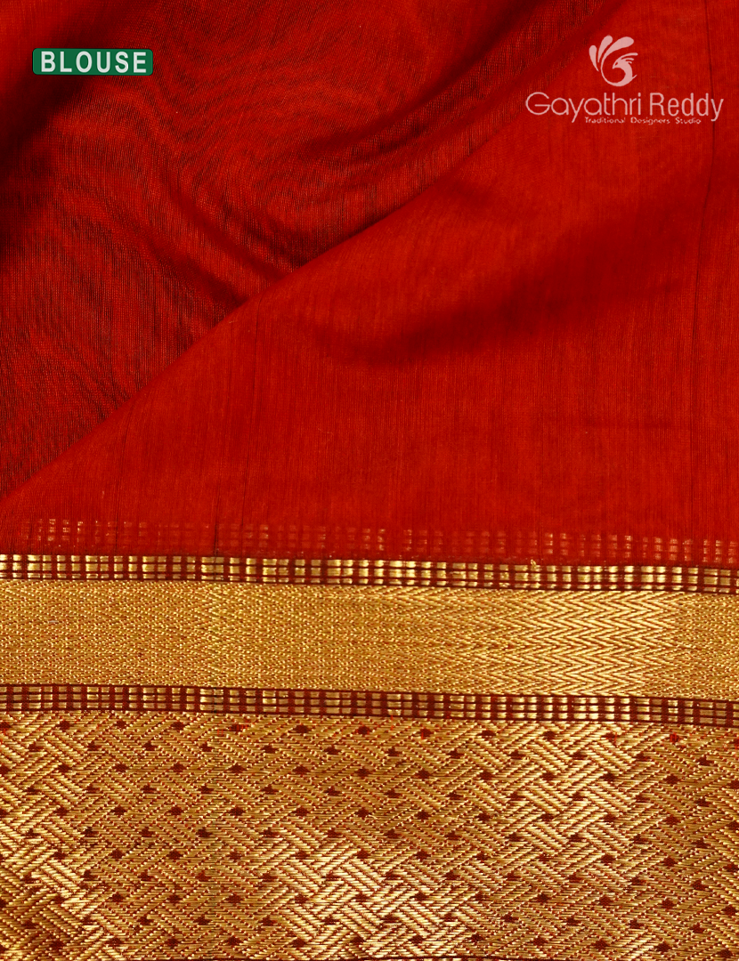 Pure Chanderi Sico Saree in Deep Violet and Red