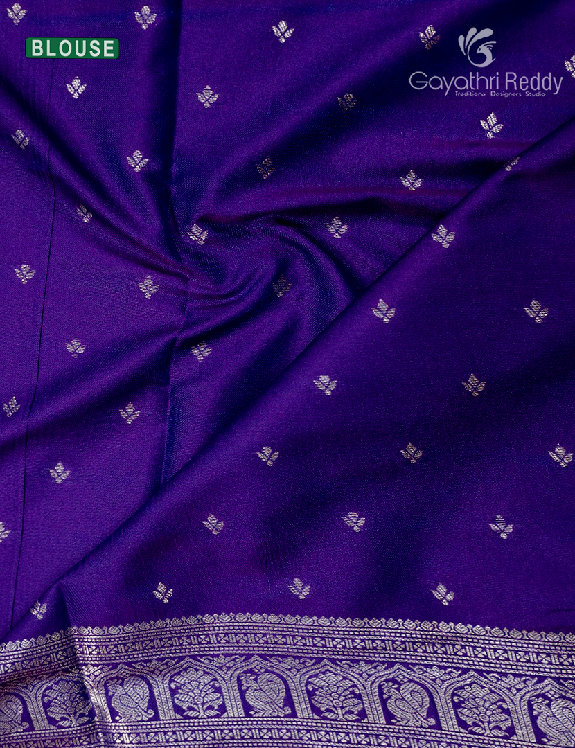 Semi Kanchipuram Art Silk Saree in Violet