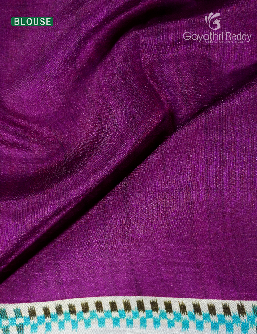 Semi Tussar Silk Saree in Deep Magenta