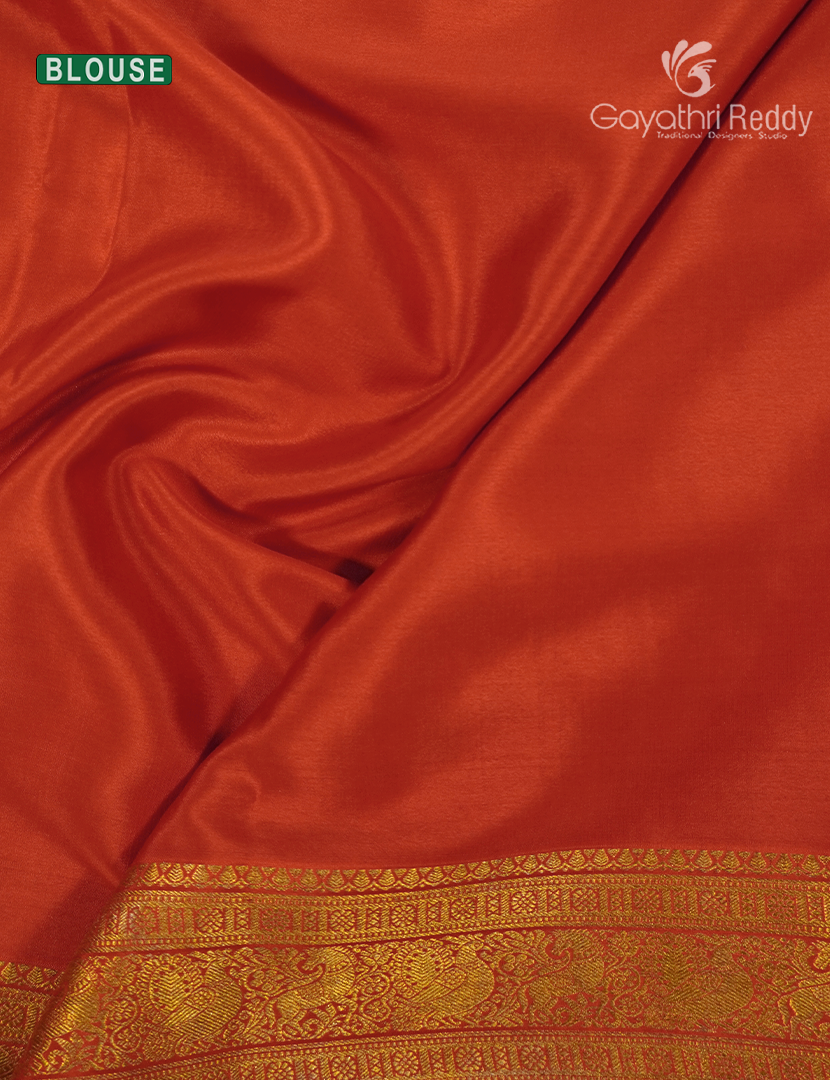 Pure Mysore Silk Saree in Orange