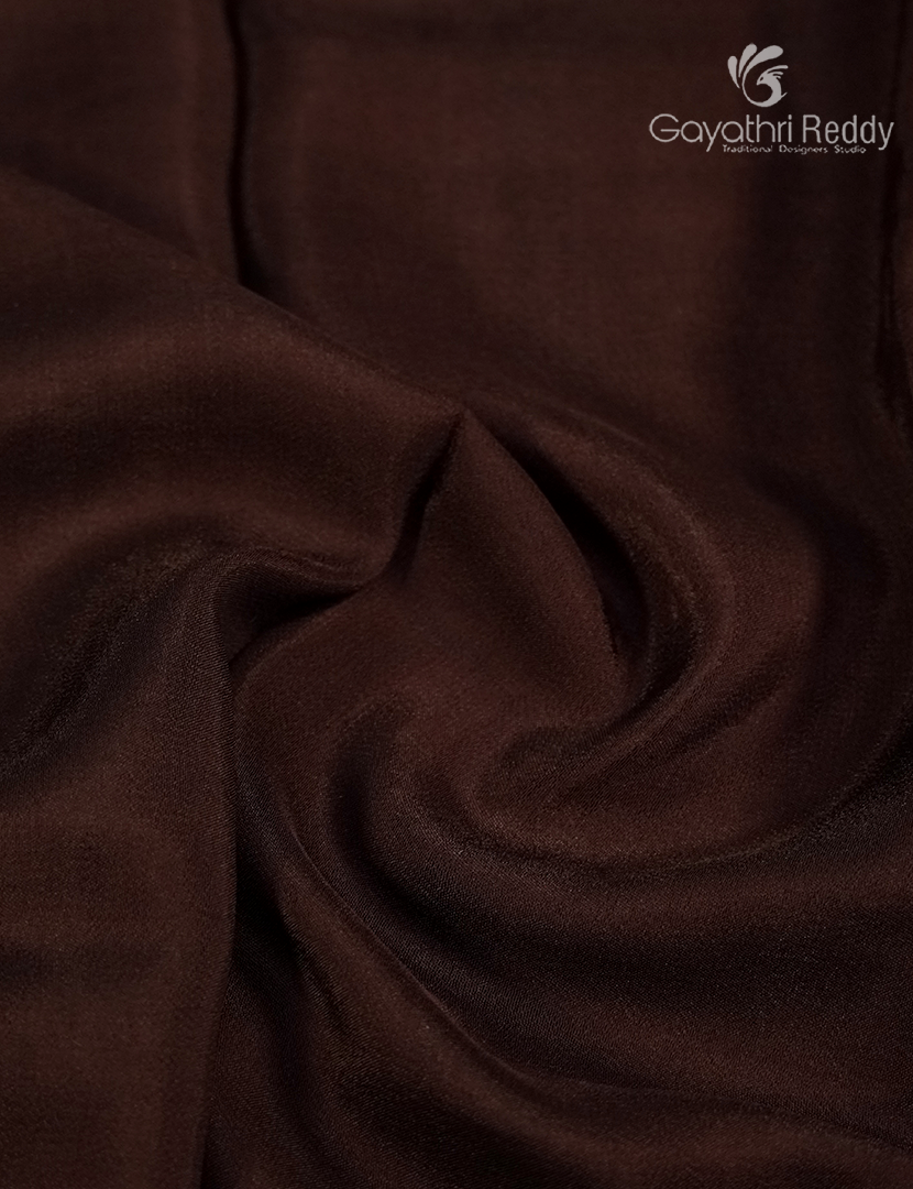 Semi Mysore Crepe Saree in Brown