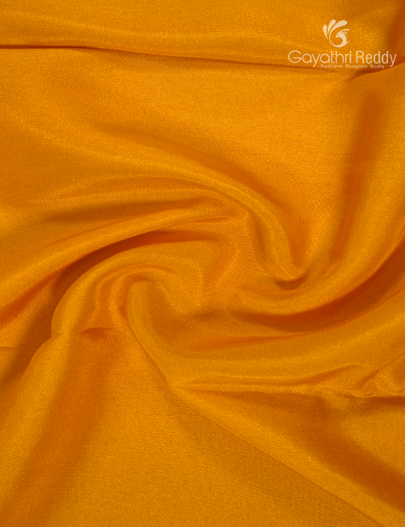 Semi Mysore Crepe Saree in Mango Yellow