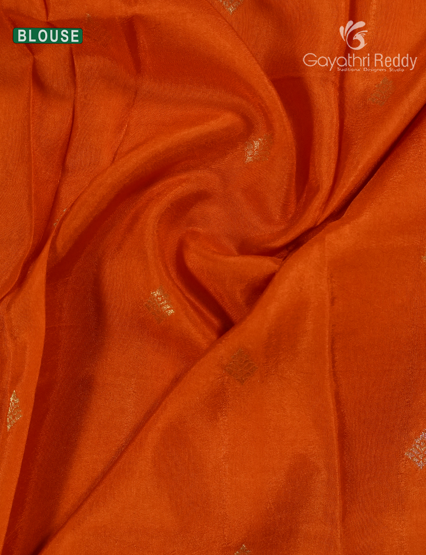 Semi Mysore Crepe Saree in Orange