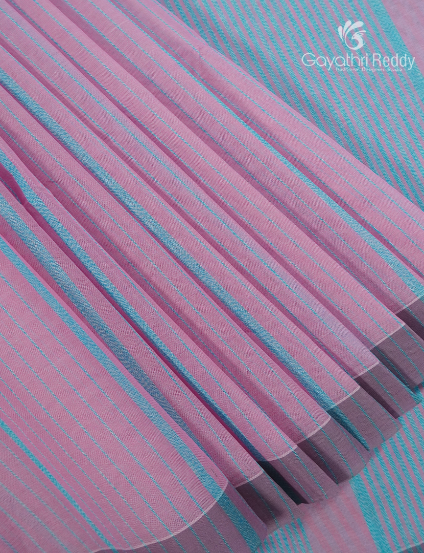Pure Handloom Cotton Saree in Baby Pink