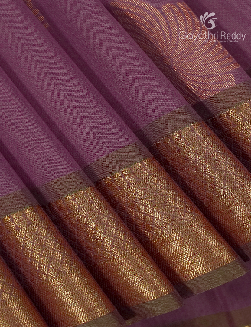 Kanchipuram Sico Saree in Deep Onion Pink and Green