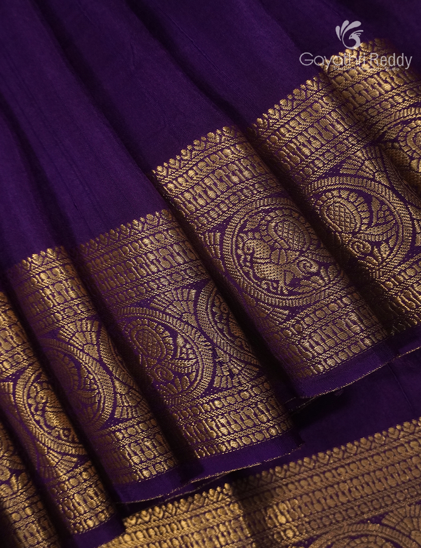 Semi Mysore Crepe Saree in Purple