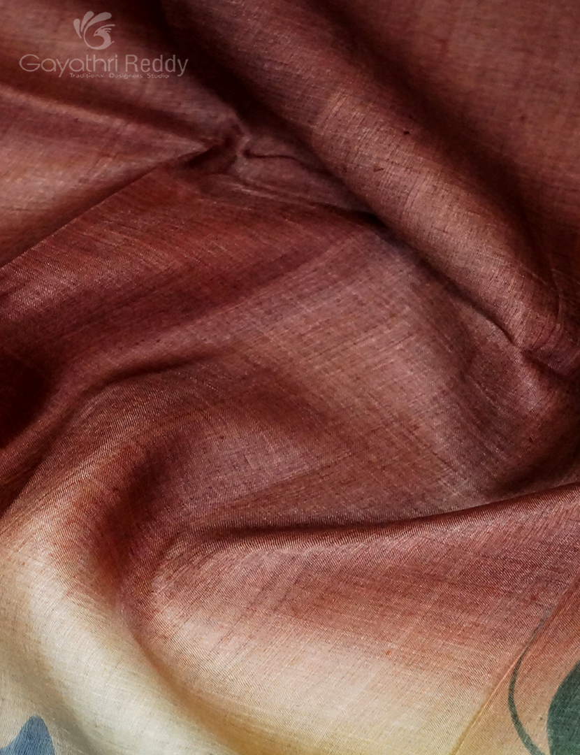 PURE DESI TUSSAR SILK HAND PAINTED-TS784