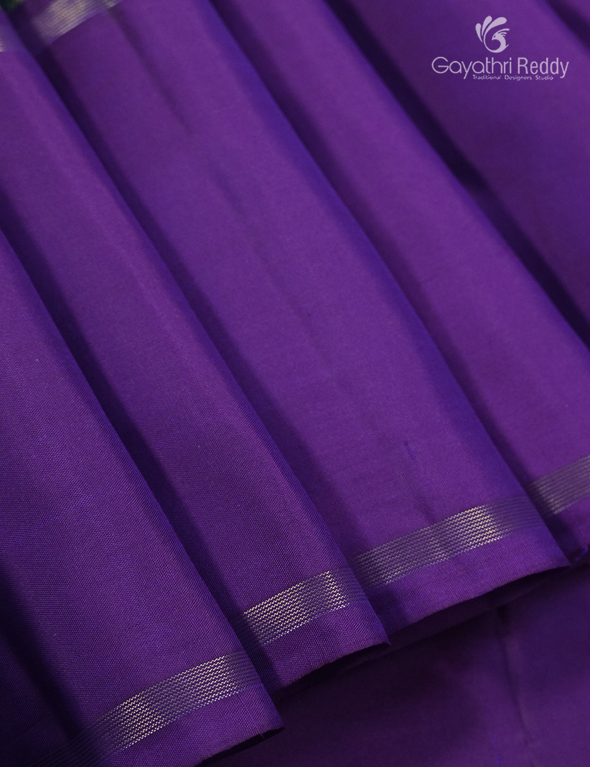Pure Kanchi Vintage Saree in Grey and Violet
