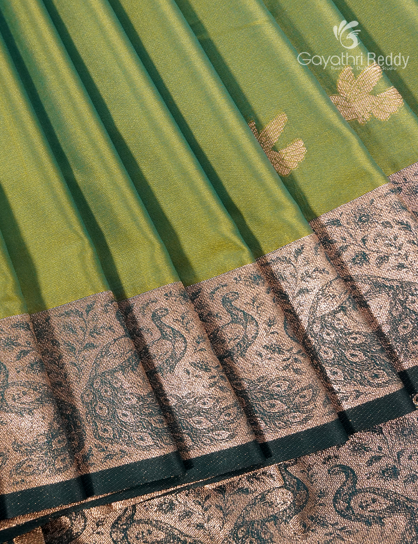 Semi Kanchipuram Art Silk Saree in Pista Green