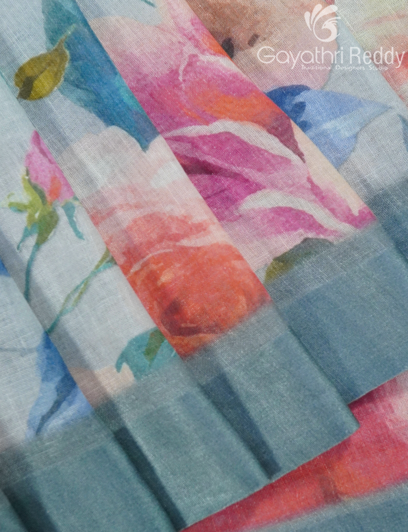PURE LINEN SAREE-L1432