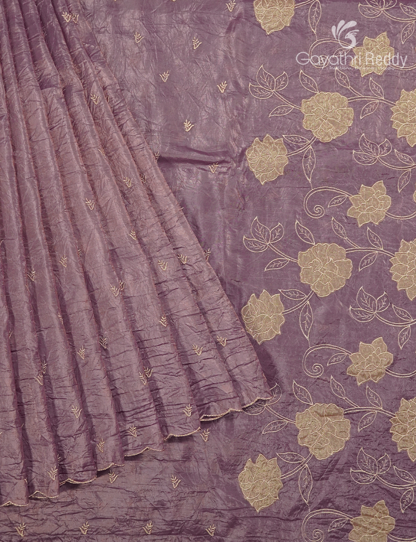 Glass Organza Saree in Mauve