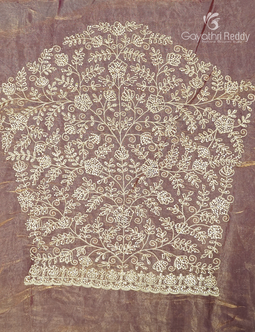 Tissue Fancy Saree in Rose Gold
