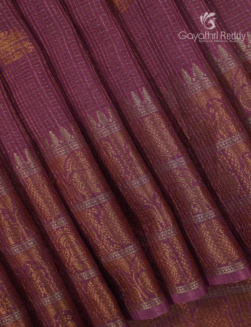 Semi Mysore Crepe Saree in Deep Mauve