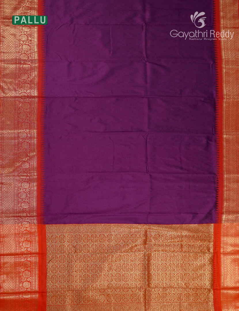Semi Katan Silk Saree in Deep Purple and