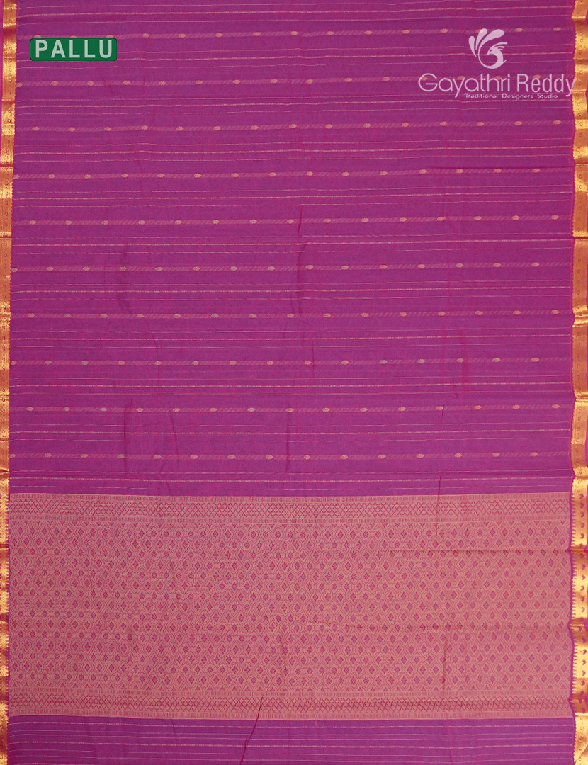 Pure Kanchi Cotton Saree in Deep Rose Pink