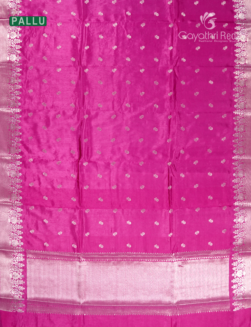 Banaras Mango Silk Saree in Hot Pink