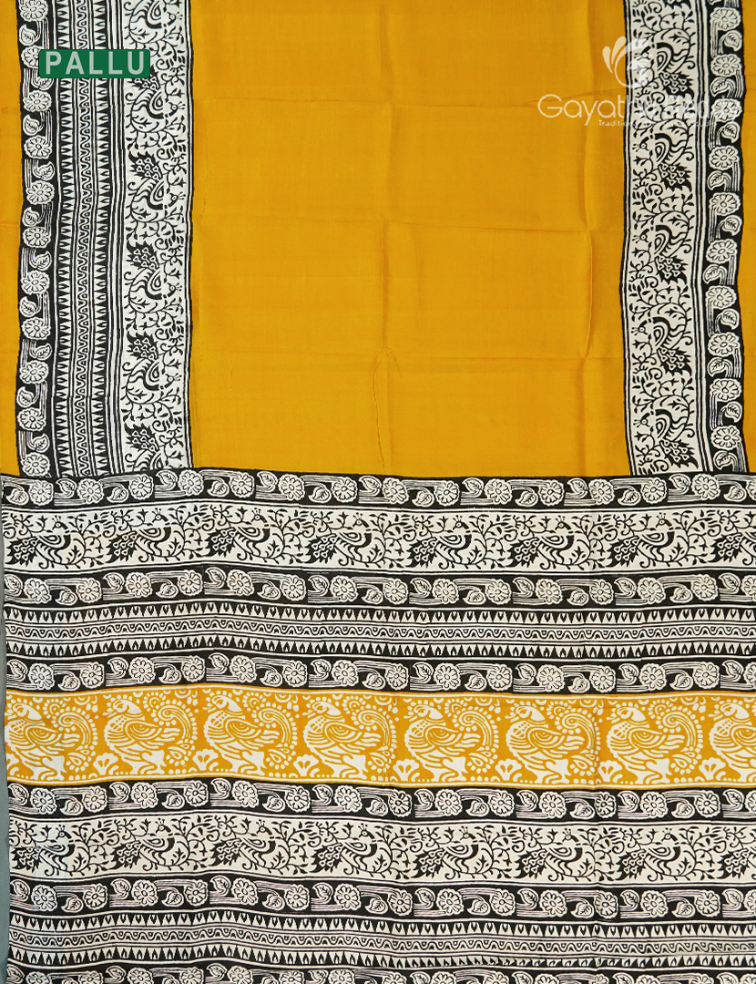 Pure Silk Saree in Mango Yellow
