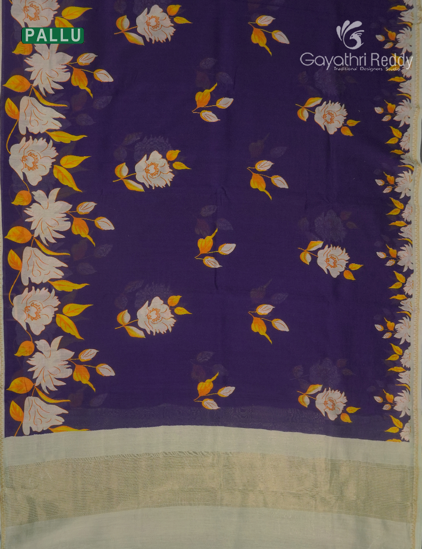 Pure Maheshwari Silk Saree in Violet