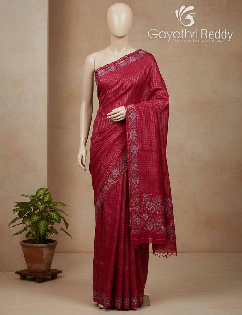 KHADI SILK WORK SAREE-KSW77